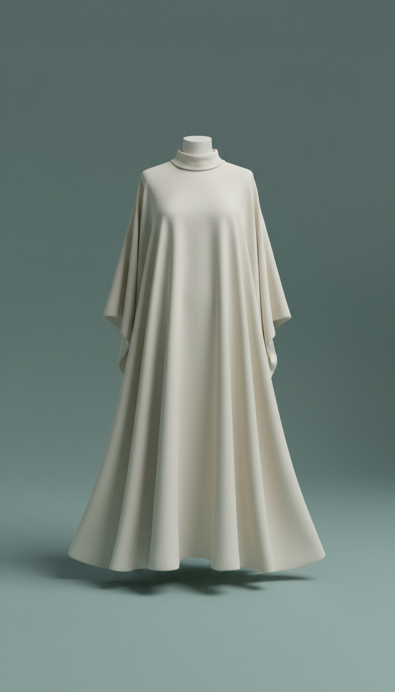 Cream Canvas crepe abaya